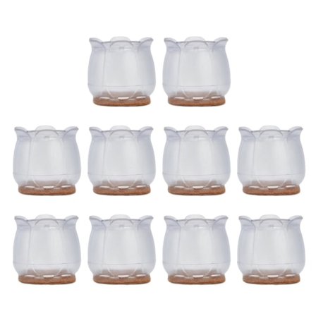 10 st Stolsbensgolvskydd Kontorsbensskydd Halkskydd Gummi Filt Möbelbensskydd