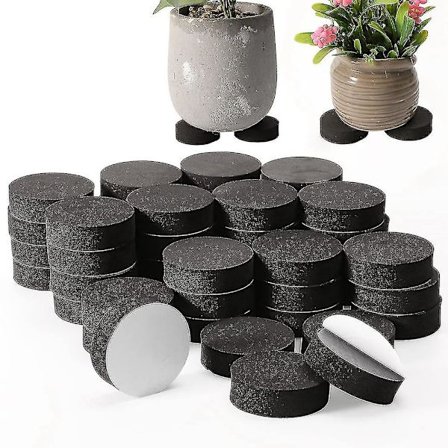 100 STK 50 STK Plantepotte Fødder Risers Naturgummi Blomsterpottemåtte Usynlige Pottefødder til tunge udendørsplanter 50MM -CH -GLS[C] 100PCS