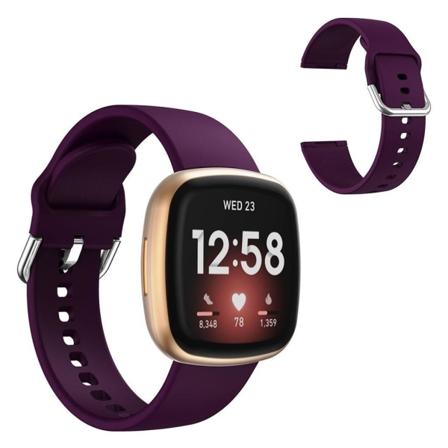 Fitbit Versa 3 simple silikone rem - mørkelilla Purple