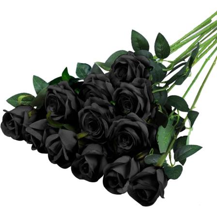 12 stk kunstige røde roser blomster silke realistiske blomst Ros