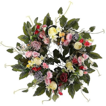 20 Tommer Forår Dør Blomsterkrans Kunstig Blomsterkrans Til Sommer Yderdør Væg Vindue Rum Udendørs Dekoration 2025.