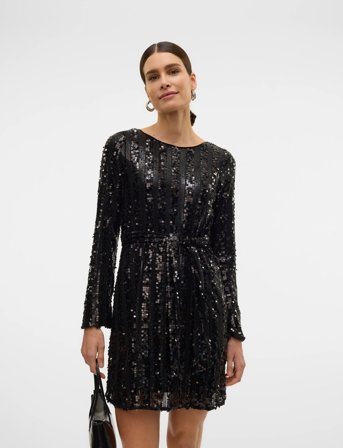 Vero Moda Vmefa Ls Short Dress Jrs - Black - XS