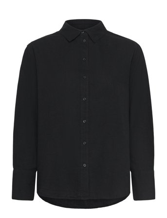 Gina Tricot Linen Blend Shirt - Black - XS