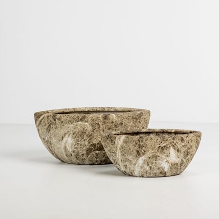 Keraaminen ruukkusetti, 2 kokoa, beige-ruskea, sisäkäyttöön