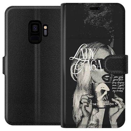 Kompatibelt Lommeboketui til Samsung Galaxy S9 Lady Gaga svart-hvit retroplakat med solbriller og popkonst-estetikk