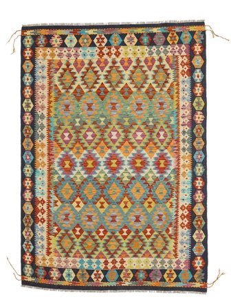 Handgewebt Kelim Afghan Old Stil 177X244 Wollteppich