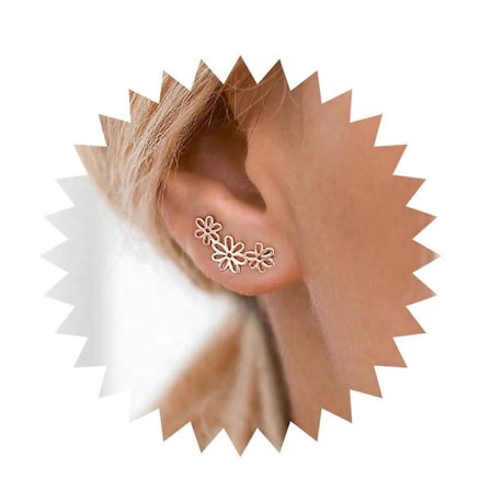 Hule Blomster Klatre Øreringe Vintage Blomster Crawler Øreringe Guld Klatre Øreringe Hule Blomster Wrap Øreringe Smykker til Kvinder og Piger