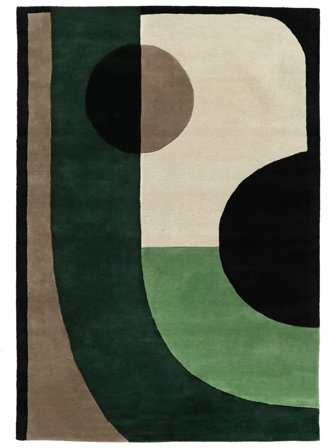 Tapis De Laine Greenery Vert/Marron Oeko-Tex