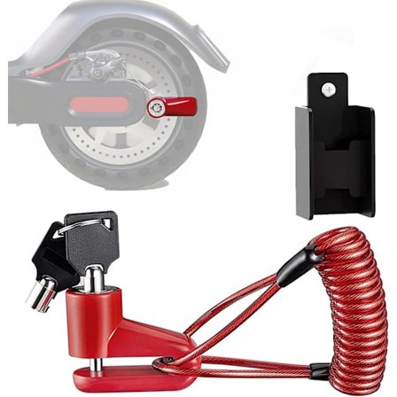 Skivbromslås, Skivbromslås, Ståltrådsskivbromslås, Stöldskyddshänglås med påminnelselina för Xiaomi M365 Elektrisk Scooter Motorcykel Scoo