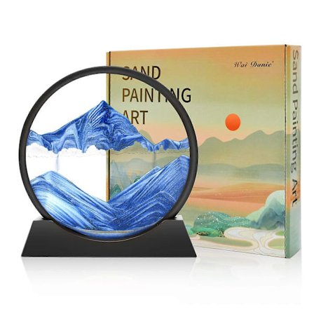 Sandbilleder til roterende 3D-sandlandskab - Sandkunst i dybhavet, flydende sandmaleri, sandbilledgaver, timeglasdekoration, æstetisk til kontoret