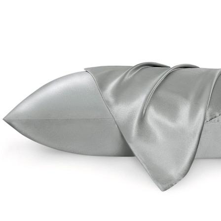 Satin Kuddeöverdrag för Hår och Hud - Grå Silke Kuddeöverdrag 2-pack 20x30 Tum - Set med 2 Presenter till Kvinnor och Män