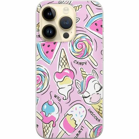 Apple Iphone 14 Pro Genomskinligt Skal Unicorn Candy