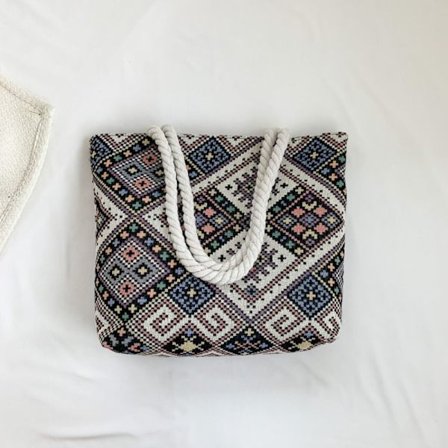 Tygväskor För Dam Kontrastaxelväskor SVART