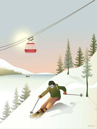 ViSSEVASSE Plakat 'Off-Piste Skiing' 30 x 40 cm, Tøj & Bolig, Boliginteriør, Plakater & Rammer