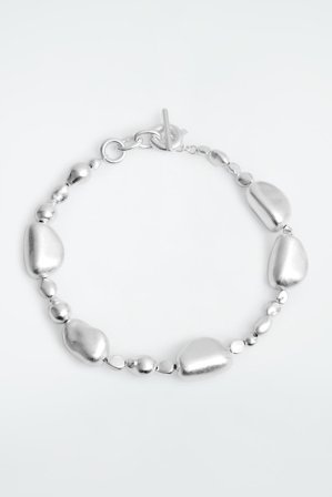 COS Women's Beaded Pebble Necklace in Silver-coloured