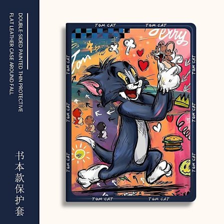 Stilrent fodral för iPad Air 1/2 9.7" Bok Tom och Jerry Heltäckande
