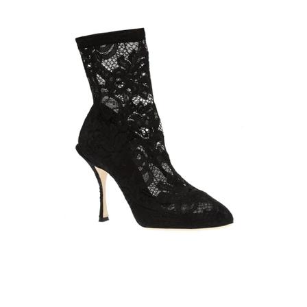 Dolce & Gabbana Lace pumper Sort, Dame Stiletter, Størrelse: 40 EU