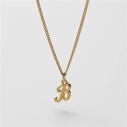 B Vintage Letter Halskette - 18K VERGOLDETES STERLINGSILBER