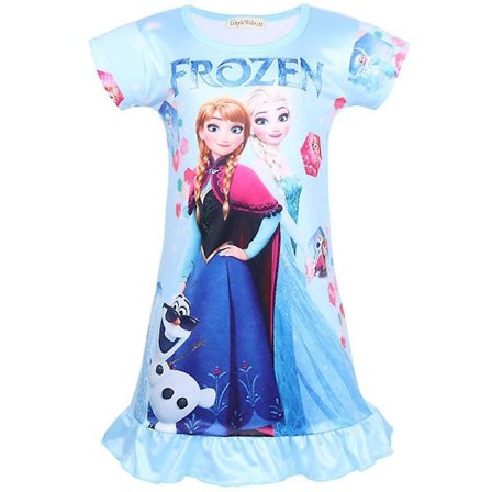 Lasten Tyttöjen Frozen Prinsessamekko Elsa Anna Kesäyöpaita -WELLNGS
