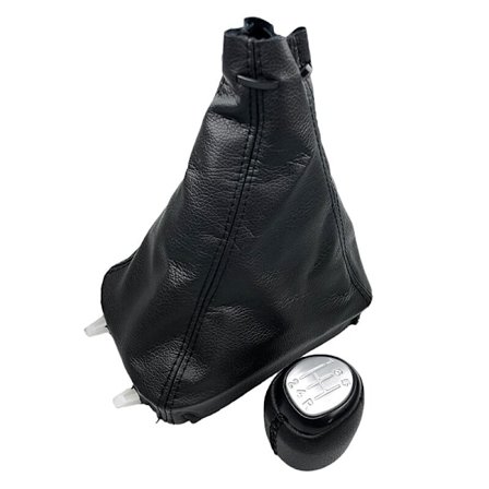 5/6 Växlad Växelspaksknopp Läderdamask Stövelskydd Fodral Spakväxlare För SAAB 93 9-3 SS 2003-2012 Biltillbehör-5 Växlad Silver Combo