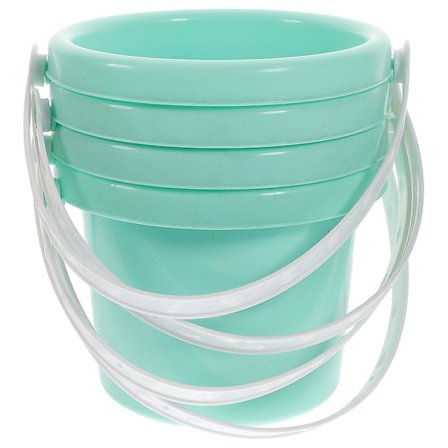 4 stk. Slottsform Sandbøtter Mini Bøtte Leke Barn Plast Sandbøtte (Tilfeldig Stil)(13.50X13.50X11.00CM,Tilfeldig Farge)