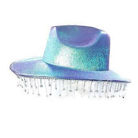 Ferie Cowboyhatt Dusk Neonfarge Fedora Hatt Overraskelsesgave til Jente Gutter Cowgirl Hatt for Karneval Musikkfestival Lilla (Lilla)