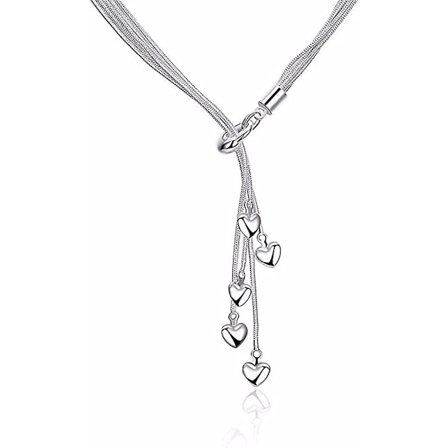 95 Sterling Silver Halsband Halsband Långt Halsband Femstjärnigt Maxi Halsband