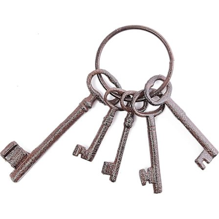 Støbejern Pirat Skelet Fængselsnøgler Rekvisit Dekoration (5-delt sæt)