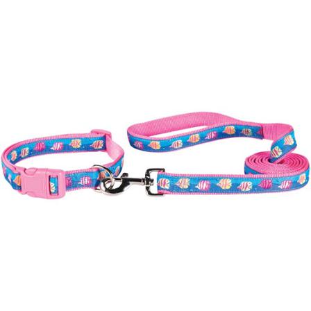 Seaside Fish Koppel - Textilkoppel, Rullkoppel, Draglinor, Läderkoppel, Långlinor, Flexikoppel på Doggie.se