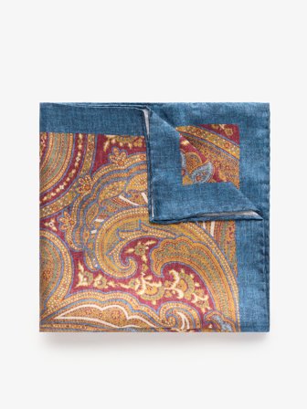John Henric Men's Gelb & Rot Einstecktuch Paisley Size Onesize