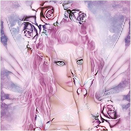 Fairy Diamond Painting by Number Kits - 5D Full Drill Pink Fairy
