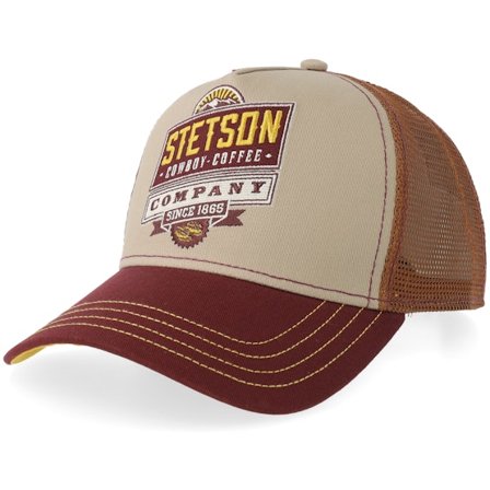 Stetson - Beige trucker Keps - Barista Company Brown/Beige A-Frame Trucker @ Hatstore