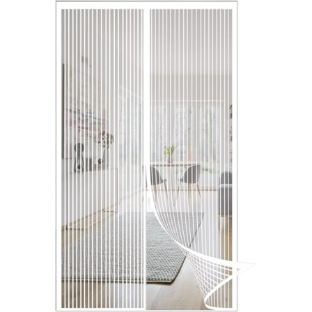 Magnetisk Skärmdörr, Flugdörrsgardin, Magnetisk Stängningsdörrskärm, Automatisk Stängning, 100x210CM Vit