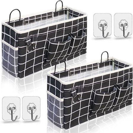 2 stk Store Vegg Henge Organiser Veske, Lin Stoff Dør Henge