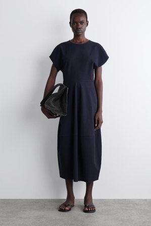 COS Frauen Midikleid Aus Baumwolle in Blau