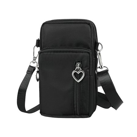 Mobiltelefon taske med skulderrem - Håndtaske Sort