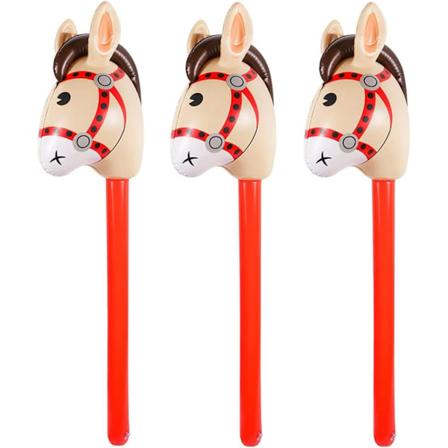 Bordshäst, EVERMARKET 37 tum uppblåsbar hästpinne ballonger ponnypinne för jul hästtema födelsedagsfest dekoration fest Fa Large