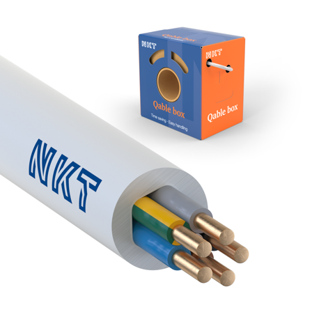 NKT EXQ XTRA Installationskabel 5G2.5 mm², 300/500V 25 m, kartong, Anslutningsdon & kablar