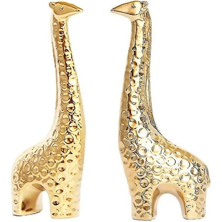 Gullfarget sjiraff i keramikk til hjemmet, skrivebord, bryllupsdekorasjon
