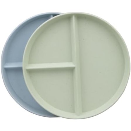 Portionskontrol Tallerkener, Opdelte Tallerkener til Voksne, Runde Bariatriske Middagstallerkener til Voksne, Tåler Opvaskemaskine