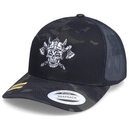 Vikings - Zwart adjustable Cap - Undead Viking Multicam Black Camo Trucker @ Hatstore