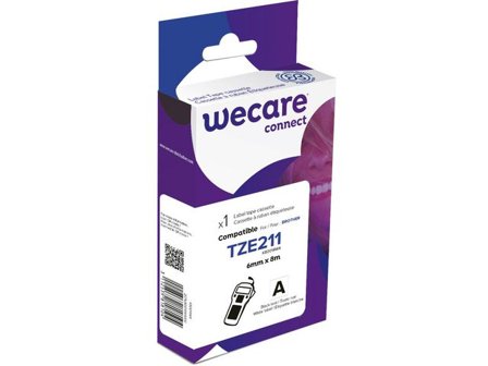WECARE Tape 6mm TZe-211 Svart på Vit - Lyreco - Kontorsmaskiner - Märkmaskiner och tape - Tape - Brother TZ