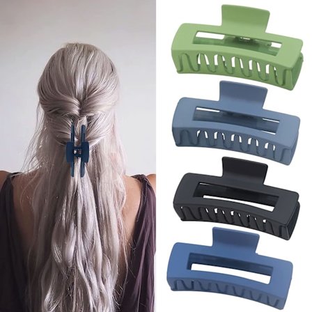 4 hårklemmer til kvinders tykke hår, skridsikre store hårklemmer