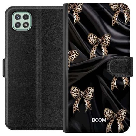 Plånboksfodral till Samsung Galaxy A22 5G med Leopard Bow