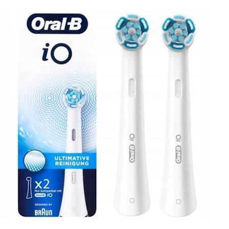 Elektrisk tandborste - Oral-B - iO Ultimate Clean - Kompatibla extra huvuden serie iO - Paket med 2 Vit