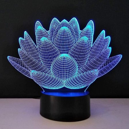 Konst nattlampa optisk illusion nattlampor metakrylat P