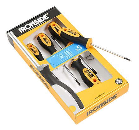 IRONSIDE SKRUTREKKERSETT TORX 5DEL T6-10-15-20-25