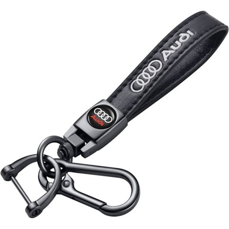 UNIMAT Aito nahkainen avaimenperä autoon, yhteensopiva Audi A3 RS3 A4 A5 A6 A7 RS7 A8 Q3 Q5 Q7 R8 - Avaimenperän lisävarusteet, avaimenperä, 