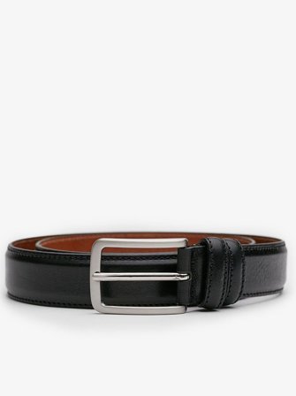 John Henric Men's Schwarzer Ledergürtel Size 95
