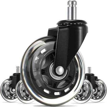 Kontorsstolsrullar, 5 st, 10 mm x 22 mm svängbara hjul, 360° tyst rullning, slitstarkt, repskydd